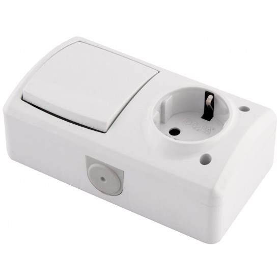 IP44 Nemli Yer Topraklı Priz + Anahtar