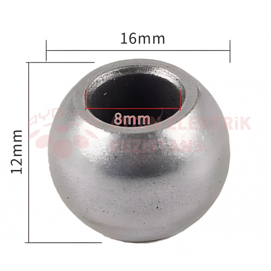 Vantilatör Burç 8 mm Çap Düz