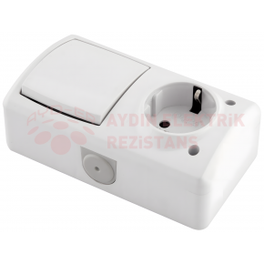 IP44 Nemli Yer Topraklı Priz + Anahtar